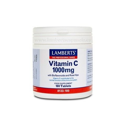 VITAMINA C 1000 mg CON BIOFLAVONOIDES 180 TABLETAS LAMBERTS