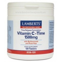 VITAMINA C 1500 mg CON BIOFLAVONOIDES LIBERACION SOSTENIDA 120 TABLETAS LAMBERTS