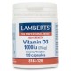 Vitamina D3 1000 UI 25µg 120 cápsulas Lamberts