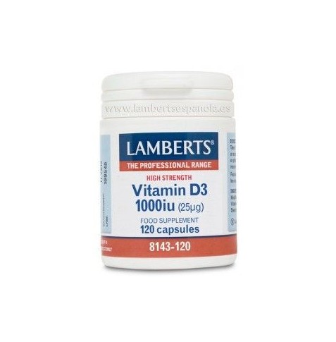 Vitamina D3 1000 UI 25µg 120 cápsulas Lamberts