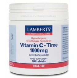 VITAMINA C 1000 mg CON BIOFLAVONOIDES LIBERACION SOSTENIDA 180 TABLETAS LAMBERTS