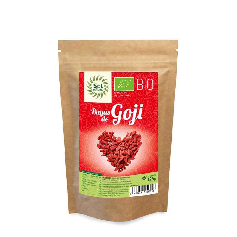 Bayas de Goji Bio 125 g Sol Natural - TodoColageno